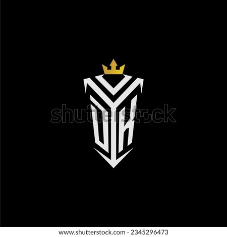 DK monogram logo initial for shield  crown style design