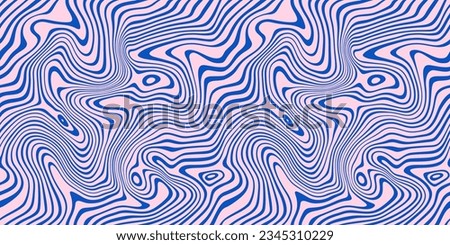 Abstract Psychedelic Seamless Pattern with Waves. Vector Trippy Liquid Background