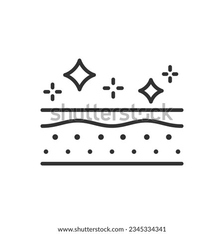 Complexion and skin purity, linear icon. Line with editable stroke Royalty-Free Stock Photo #2345334341