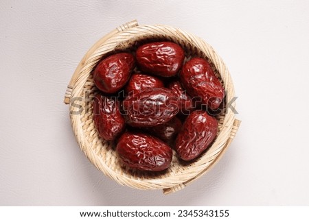 Kurma Merah or Chinese Red Dates or Angco is Dried Unabi Fruit or Jujube For Chinese Medicine.