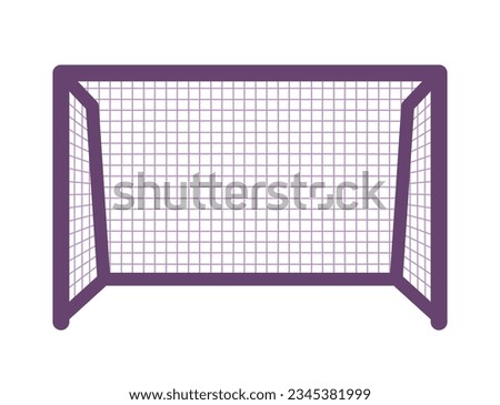 Football gate semi flat colour vector object. Area for kicking ball. Editable cartoon clip art icon on white background. Simple spot illustration for web graphic design