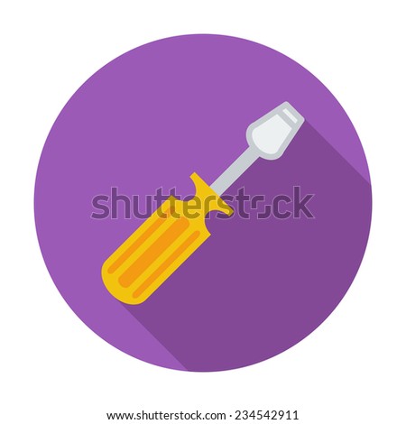 Screwdriver. Single flat color icon.  illustration.