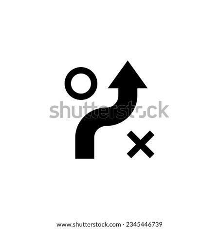 arrow icon bypassing obstacles in black on a white background, success or business strategy Royalty-Free Stock Photo #2345446739