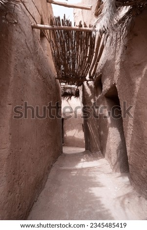 This stock photo captures a picturesque and awe-inspiring view of an old building film set located in Ouarzazate, Morocco
