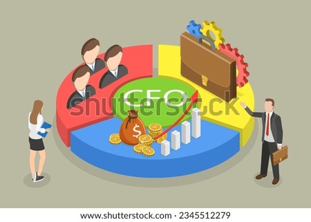 3D Isometric Flat Vector Conceptual Illustration of CFO, Chief Financial Officer Royalty-Free Stock Photo #2345512279