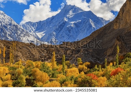 Rakaposhi West Face as seen from the Nagar valley of the Karakoram Highway