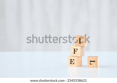 Collapsed wooden blocks with LIFE word