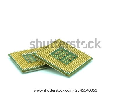 A closeup shot of a Socket 478 CPU isolated on a white background Royalty-Free Stock Photo #2345540053