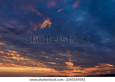 Cloudy sky at sunset, Bavaria, Germany