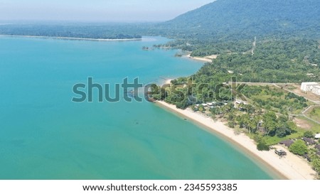 View of pristine beach and nearby coastal are at Lundu, Sarawak