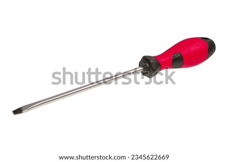 Red black screwdriver isolated on a white background
