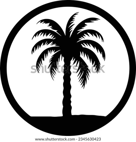 Palm Tree illustration isolated on white backgorund, for t-shirt logo, vector