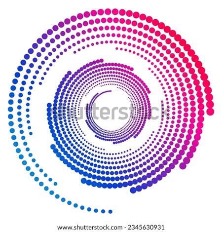 Design elements. Wave of many purple lines circle ring. Abstract vertical wavy stripes on white background isolated. Vector illustration EPS 10. Colorful waves with lines created using Blend Tool
