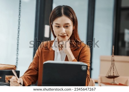 Pretty asian female lawyer realtor suit working with signing contract, law, legislation, Pre-Law Bachelor's Degree Online, Best Online Pre-Law Degrees - College Choice Royalty-Free Stock Photo #2345647267
