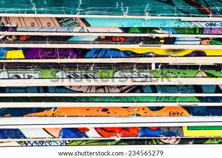 Comic books old vintage paper background texture pattern Royalty-Free Stock Photo #234565279