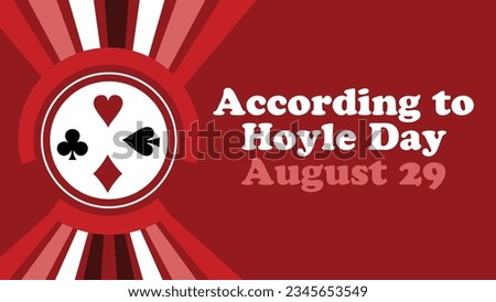 According to Hoyle Day vector banner design. Happy According to Hoyle Day modern minimal graphic poster illustration.