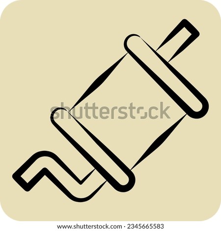 Icon Exhaust. related to Spare Parts symbol. hand drawn style. simple design editable. simple illustration