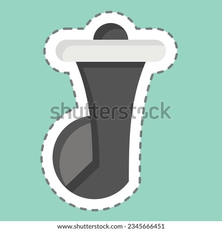 Sticker line cut Car Horn. related to Spare Parts symbol. simple design editable. simple illustration