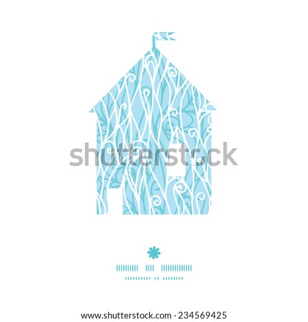 Vector abstract frost swirls texture house silhouette pattern frame