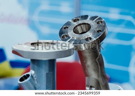 Steel flanges driving for connection Royalty-Free Stock Photo #2345699359