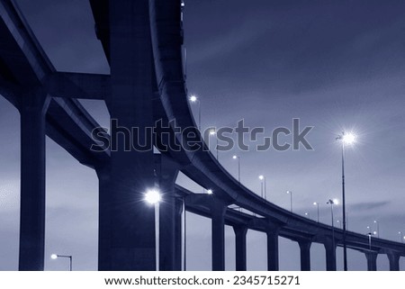 elevated highway or bridge at night Royalty-Free Stock Photo #2345715271