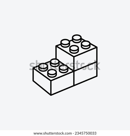 Children brick toys or building block icon vector illustration