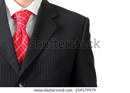 Suit with shirt and tie, close-up on a white background Royalty-Free Stock Photo #234579979