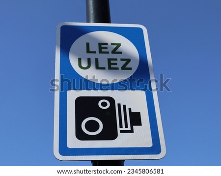 ULEZ road sign and camera operating