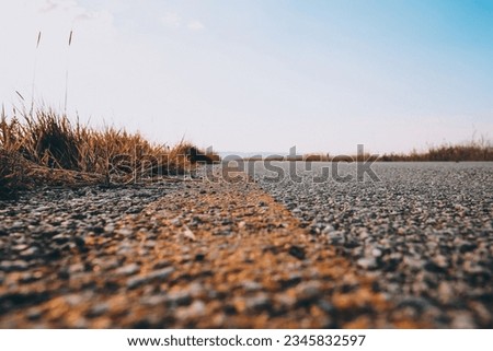 Country road landscape at sunset