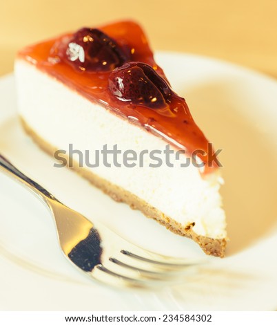 Strawberry cheese cake - vintage effect style pictures
