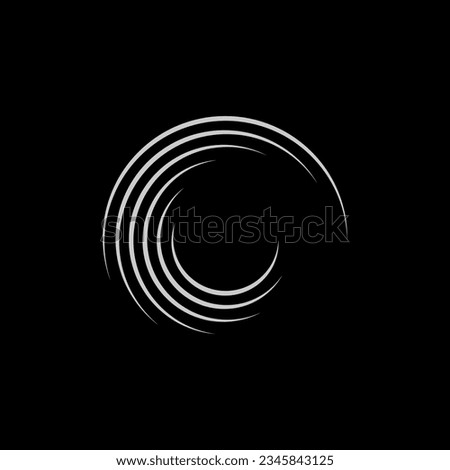 Spiral sound wave rhythm line dynamic abstract vector background Royalty-Free Stock Photo #2345843125