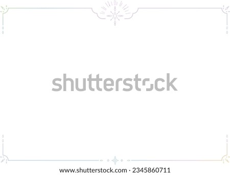 Frame with delicate glitter 2  Aurora gradation on white background