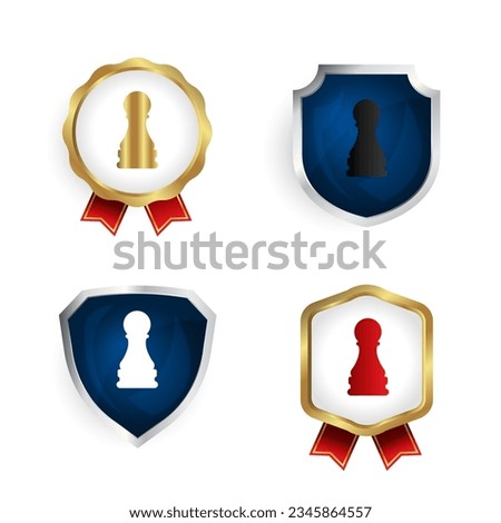 Abstract Chess Pawn Badge and Label Collection, can be used for business designs, presentation designs or any suitable designs.