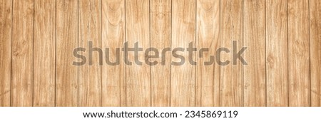 Wood texture of light brown wood wall retro vintage style for panorama background and texture. Royalty-Free Stock Photo #2345869119