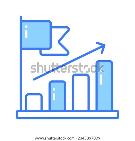 Grab this editable vector of growth chart, business analysis icon design