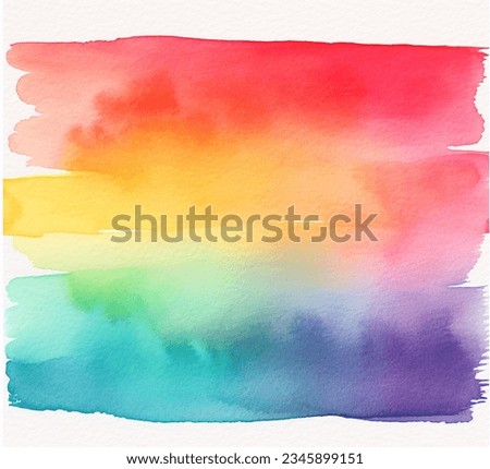 A vibrant rainbow watercolor painting celebrating LGBTQ pride Royalty-Free Stock Photo #2345899151