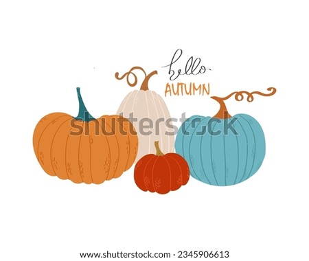 Hello autumn hello fall vector illustration