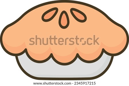 Vector illustration of apple pie. Baked desserts and sweets. Food and homemade foods.