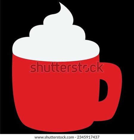 cup of coffe illustration, editable size and color vector eps file