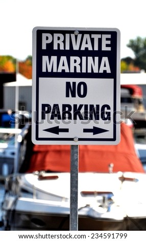 No parking in private marina