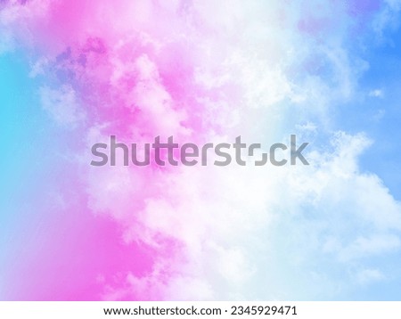 beauty abstract sweet pastel soft violet and blue with fluffy clouds on sky. multi color rainbow image. fantasy growing light