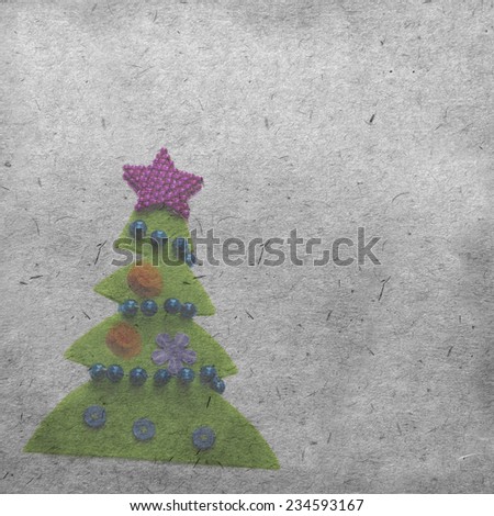 vintage wallpaper background with christmas tree