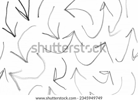 hand drawn sketch of black and white arrows Royalty-Free Stock Photo #2345949749