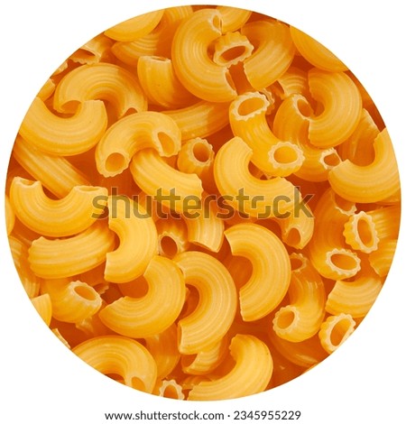 Photo of pasta in a mug on a white background