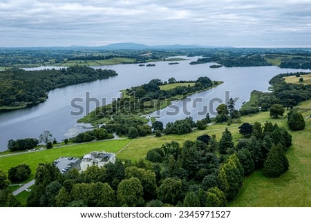 Aerial view of Lake Muckno, Castleblayney, County Monaghan, Ireland 
