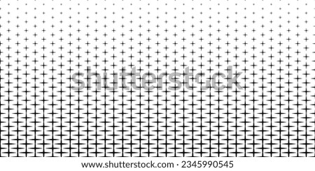 Star fade pattern. Faded halftone black spark isolated on white background. Degraded fades sparkle for design print. Fadew halftones shine. Fading gradient. Geo transition bg. Vector illustration Royalty-Free Stock Photo #2345990545