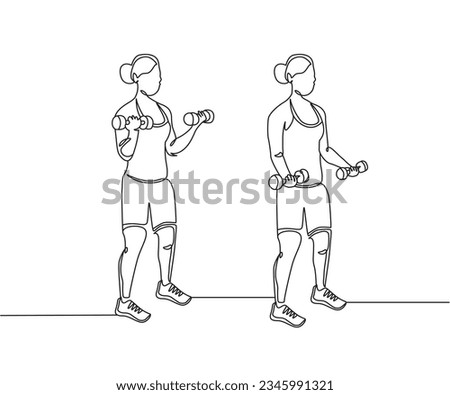bicep curls exercise Line Drawing, bicep curl one line art, bicep curls exercise exercise, Continuous one line drawing, work out clip art,  workout fitness, Outline exercise clipart