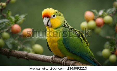 The Carolina parakeet, scientifically known as Conuropsis carolinensis, was a vibrant and captivating bird native to North America. It possessed a striking appearance with a combination of color. Royalty-Free Stock Photo #2345992223