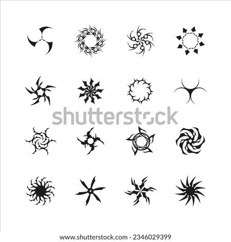 Tribal Vector Tattoo Elements, suitable for tattoo art, street design elements, murals and others.