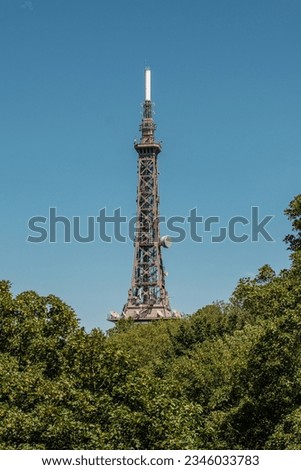 Radio communication tower in the city of Lyon Royalty-Free Stock Photo #2346033783